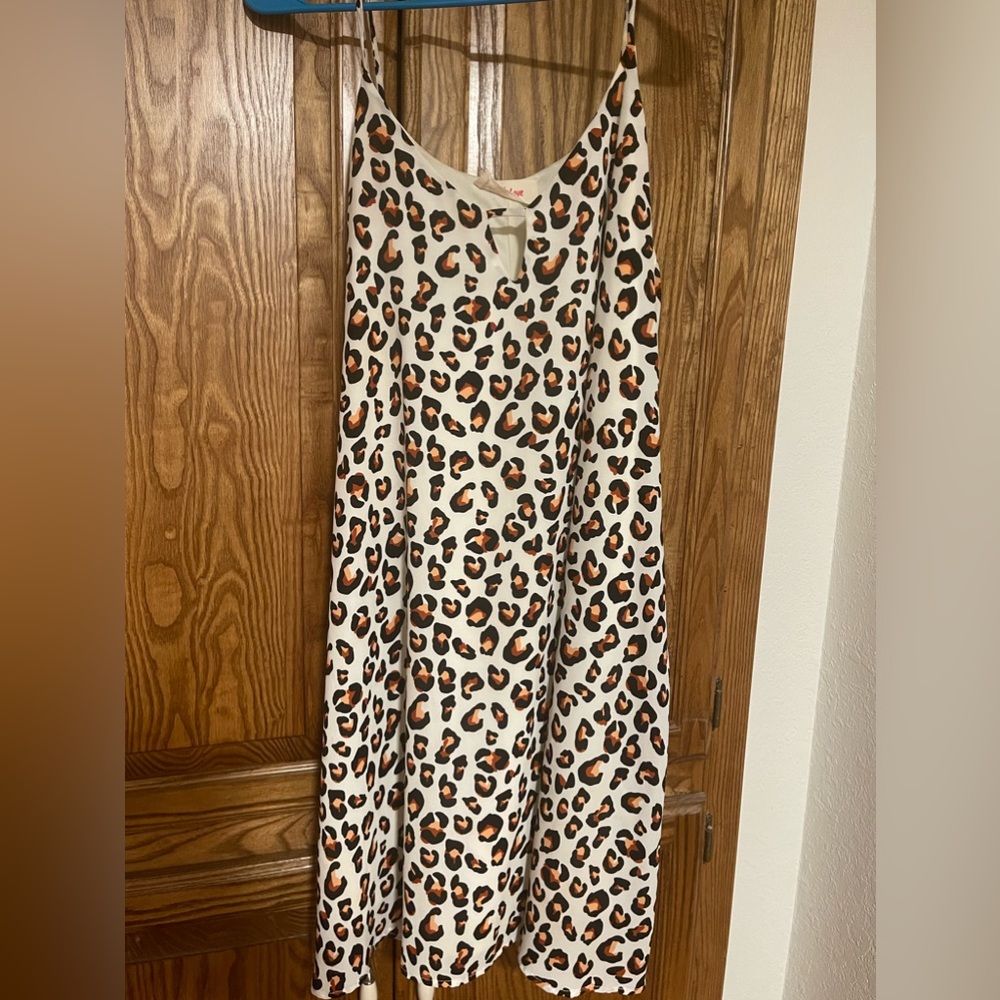 Peach Love leopard dress